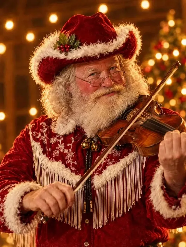 The Elf Barn Dance, Santa playing the fiddle
