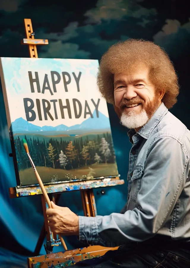 Bob Ross Painting Birthday