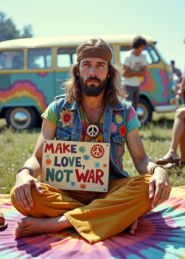 Flower Power Peace Protest