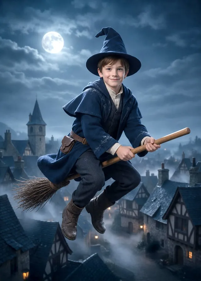 Moonlit Broomstick Wizard Adventure